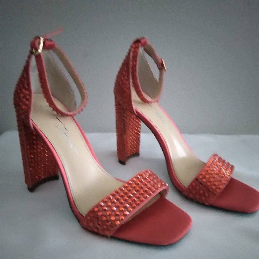 Blue by Betsey Johnson Rina Dress Sandal, Women's Size 7, Orange (New - No Box)